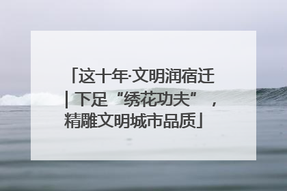 这十年·文明润宿迁｜下足“绣花功夫”，精雕文明城市品质