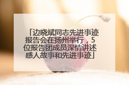 边晓斌同志先进事迹报告会在扬州举行，5位报告团成员深情讲述感人故事和先进事迹
