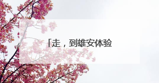 走，到雄安体验“未来生活”
