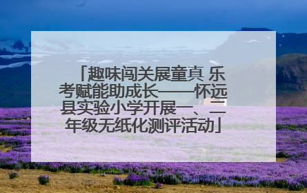 趣味闯关展童真 乐考赋能助成长——怀远县实验小学开展一、二年级无纸化测评活动