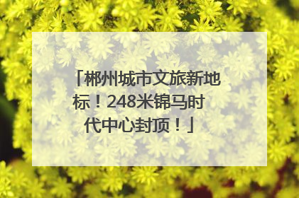 郴州城市文旅新地标！248米锦马时代中心封顶！
