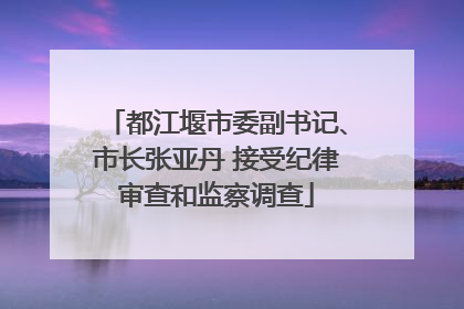 都江堰市委副书记、市长张亚丹 接受纪律审查和监察调查