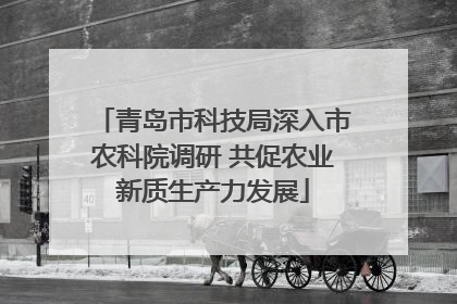 青岛市科技局深入市农科院调研 共促农业新质生产力发展