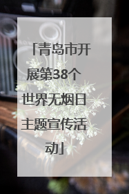 青岛市开展第38个世界无烟日主题宣传活动