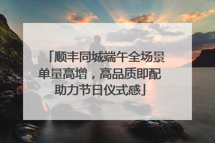 顺丰同城端午全场景单量高增，高品质即配助力节日仪式感