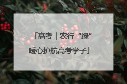 高考｜农行“绿”暖心护航高考学子