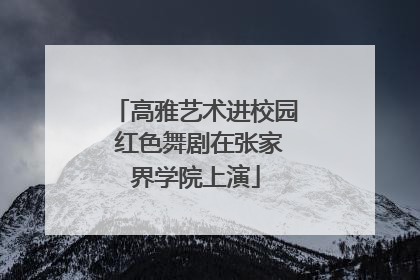 高雅艺术进校园 红色舞剧在张家界学院上演