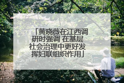 黄晓薇在江西调研时强调 在基层社会治理中更好发挥妇联组织作用
