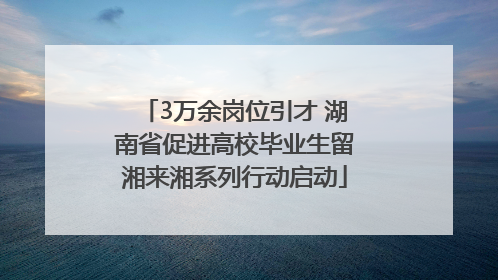 3万余岗位引才 湖南省促进高校毕业生留湘来湘系列行动启动
