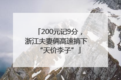 200元记9分，浙江夫妻俩高速摘下“天价李子”