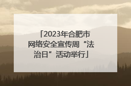 2023年合肥市网络安全宣传周“法治日”活动举行