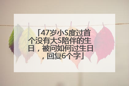 47岁小S度过首个没有大S陪伴的生日，被问如何过生日，回复6个字